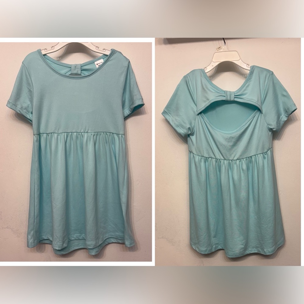 Member’s Mark Baby Blue Cutout Back Flowy Yummy Dress Kids Girls Size 6 NWOT